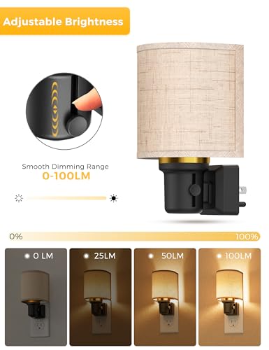 L LOHAS LED Night Lights Plug into Wall, Plug in Night Light Dimmable, Farmhouse Decorative Nightlights Plug in Wall, Ligh...