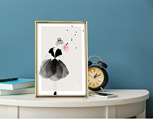 YiPinYin Gold 4x6'' Simply Metal Picture Frame,Elegant Gold Plated Photo Frames 6x4'' with Soft Touch Velvet & Backing for...