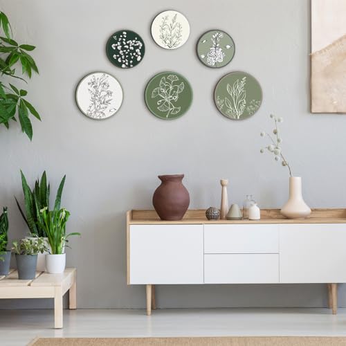 Barydat 6 Pieces Boho Plant Wall Art Decor Wooden Boho Farmhouse Rustic Bohemian Wall Hanging for Bedroom Living Room Offi...