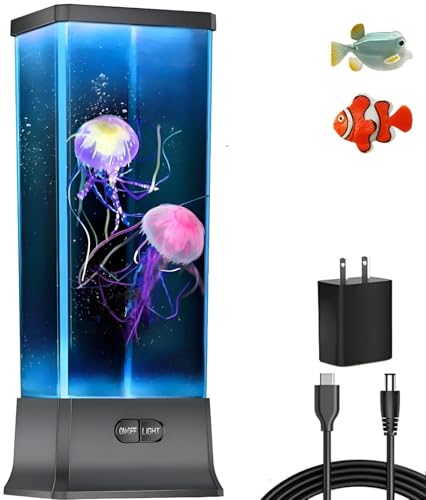 COLORLIFE Electric Jellyfish Tank Table Lamp with Color Changing Light Gift for Kids Men Women Home Deco for Room Mood Lig...