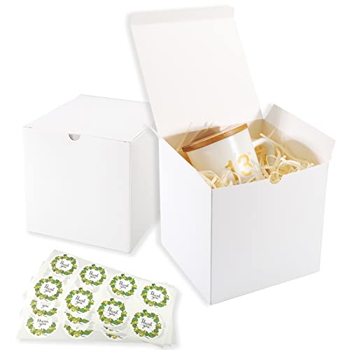 Frantis 5x5x5 White Gift Boxes 20 Pack, Small Cube Present Boxes with Lids for Birthday, Wedding, Christmas, Cupcake, Brid...