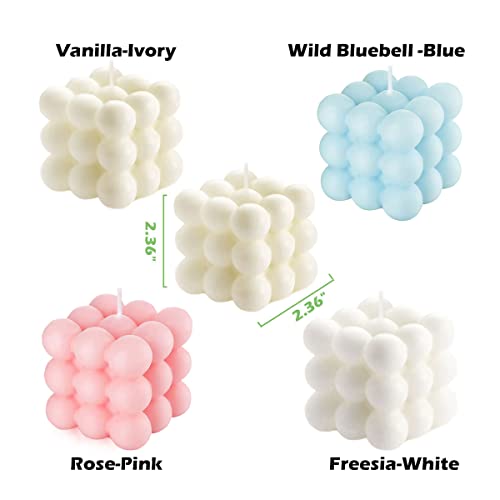 Bubble Candle, Vanilla Scented Aesthetic Bubble Cube Candle, Floating Shelves Cool Shaped Soy Candles, Home Office Danish ...