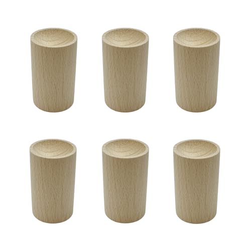 Yuqim 6 Pcs Wood Essential Oil Diffusers, Small Wood Fragrance DIffusers Wooden Aromatherapy Round Diffuser Car Oil Diffus...