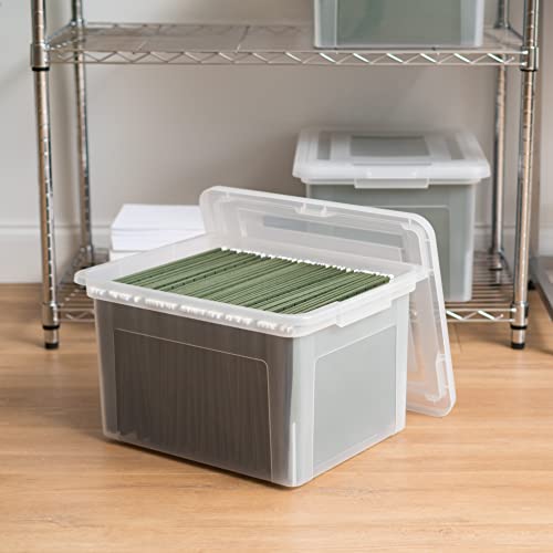 IRIS USA File Box, Plastic File Boxes With Lids, Document Organizer for Letter/Legal File, Document Box, Storage Bin For H...