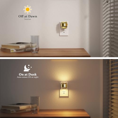 JandCase LED Night Light, Golden Bubble Night Lights Plug into Wall, [2 Pack]Night Light3000K/4000K/5000K & 3 Brightness L...