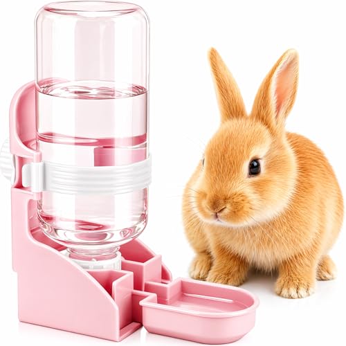 Rypet Rabbit Water Bottle No Drip - 17oz Hanging Water Fountain Automatic Dispenser Pet Cage Water Feeder for Bunny Chinch...
