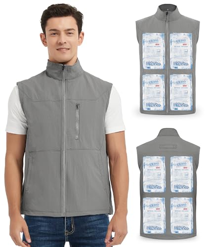 Foiueyga Cooling Vest for Men Ice Vest with 24 Ice Packs Cold Vest for Hot Weather Outdoor Work Everyday Active