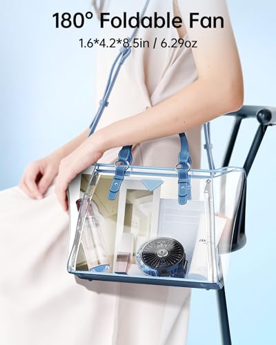 SWEETFULL Portable Misting Fan - 180° Foldable Handheld Personal Fan with Mist Spray, 3 Speeds, 30ml Water Tank, USB Recha...