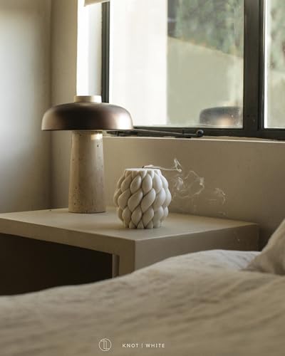 LAWA Knot Ball Candle - Large Beautiful Handmade Pillar Scented Soy Wax Elegant Bubble Aesthetic Candle Housewarming Gift ...