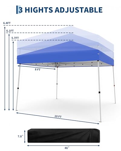 Canopy Tent, GarveeLife 10X10 FT Pop Up Canopy Outdoor Instant Tent Slant Legs with Carrying Bag, Portable Gazebo Shelter ...