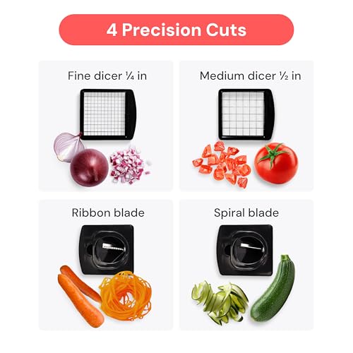 Fullstar The Original Pro Chopper - Vegetable Chopper and Spiralizer, Food Chopper with Container, Fruit Slicer, Kitchen G...