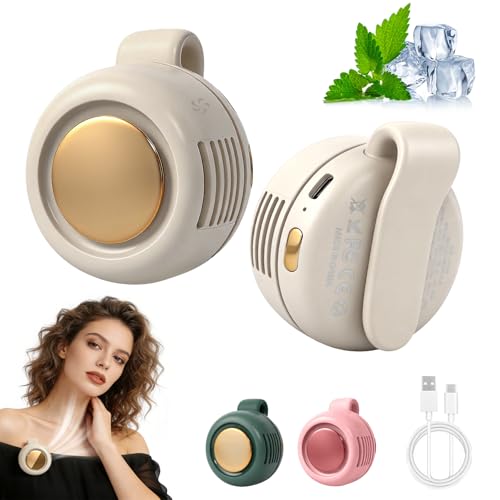 hepanio Portable Silent Mini Bladeless Fan Clip On,3 Speeds Clip-On Fans For Shirt,Small Clips Fanmini Whirlwind Fans For ...