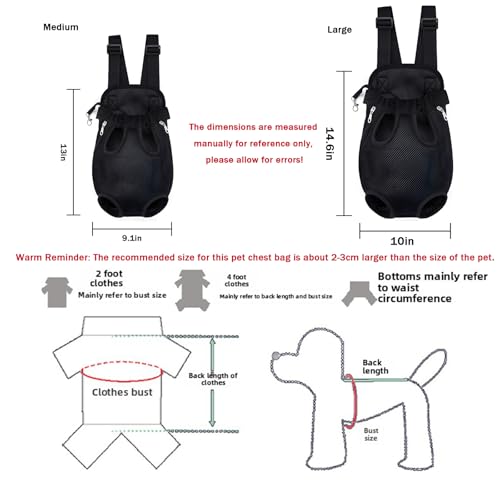 Pet Carrier Backpack, Adjustable Pet Front Carriers for Small Medium Dogs Cats 5-18 Lbs, Legs Out, Dog Cat Carrier Backpac...