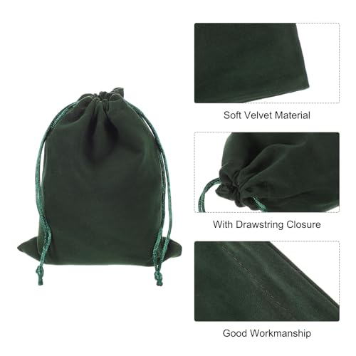 uxcell 25 Pcs Velvet Drawstring Bag, 5 x 6 Inch Jewelry Velvet Pouches Gift Bags for Wedding Party Favor Candy Jewelry Pac...