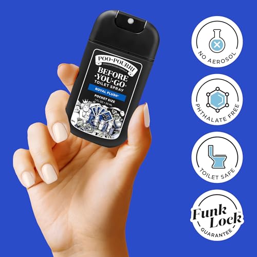 Poo-Pourri Before-You-Go Pocket Toilet Spray, Travel Essentials, Royal Flush, 1 Fl Oz, Up to 50 Uses, On-The-Go Bathroom O...