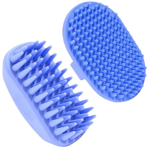 Dog Grooming Bath Brush, Pet Rubber Brush for Shower Scrubbing & Soothing Massage, Ideal for Long & Short Haired Dogs and ...