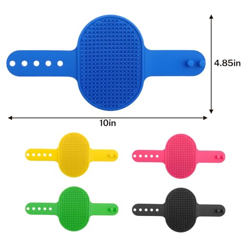 5PCS Pet Cat Grooming Brush, Adjustable Silicone Grooming Brush, Cat Self-service Scratcher, Silicone Grooming Belt Pad, S...