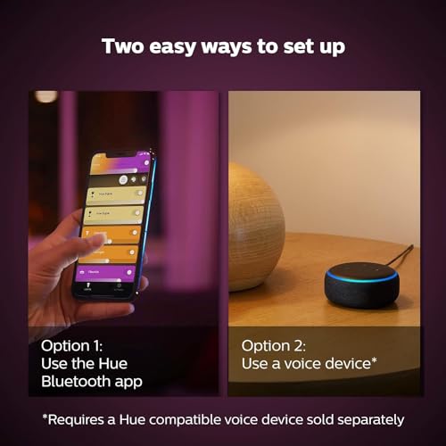 Philips Hue Bloom Smart Table Lamp, White - White and Color Ambiance LED Color-Changing Light - 1 Pack - Control with Hue ...