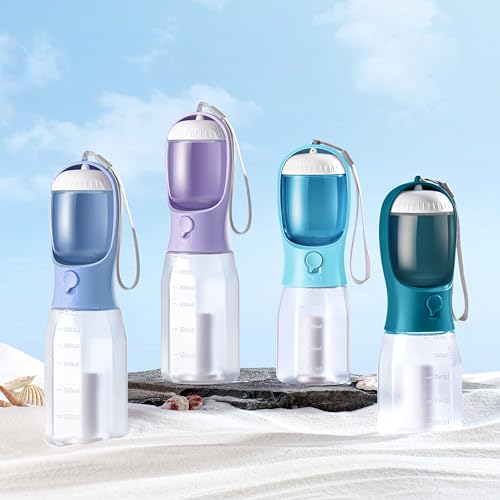 AVELORA Dog Water Bottle with Food Container, Portable Pet Dog Water Dispenser for Outdoor Walking,Hiking,Travel,Puppy Ess...