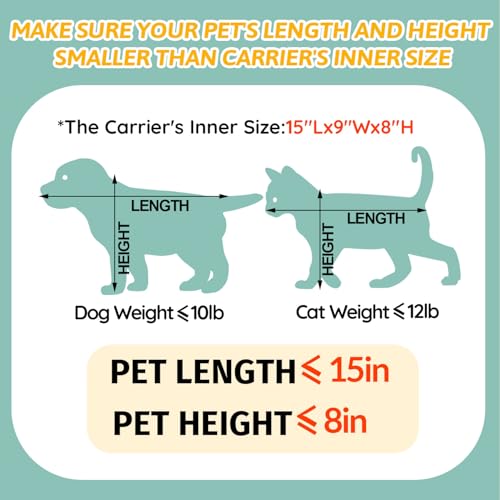 Petskd Pet Carrier 17x11x9.5 Alaska Airline Approved,Pet Travel Carrier Bag for Small Cats and Dogs, Soft Dog Carrier for ...