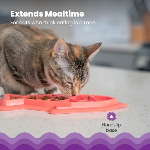 Catstages Fishie Fun Feed Mat – Non-Slip Slow Feeder Mat for Cats with Catnip, Crinkle Sounds & Engaging Play, ½ Cup Food ...