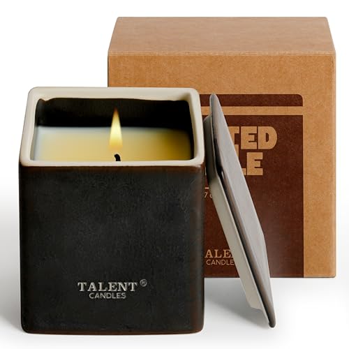 Talent Candles Scented Candles Ceramics Square Cup Long Burn Time Natural Soy Wax Candles Perfect Women & Men Birthday Gif...