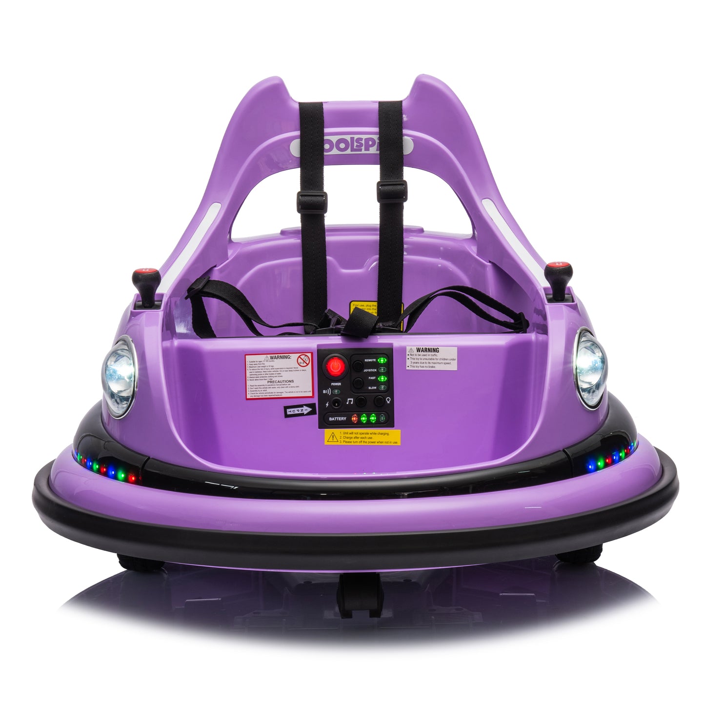 12V Ride On Bumper Car For Kids,electric Car For Kids,1.5-5 Years Old,W Remote Control, LED Lights, Bluetooth & 360 Degree Spin, Vehicle Body With Anti-collision PaddingFive-point Safety Belt,2wd