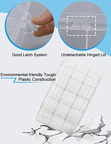 Hlotmeky Plastic Organizer Box with Dividers - Bead Organizer, 15 Large Grids, Clear Snack Box Container