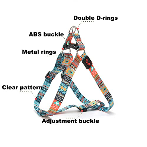 Dog Harness and Leash Set, Pretty Pattern No-Pull Pet Halter Puppy Vest Outdoor Easy Walk for Small Medium Large Breed Pug...