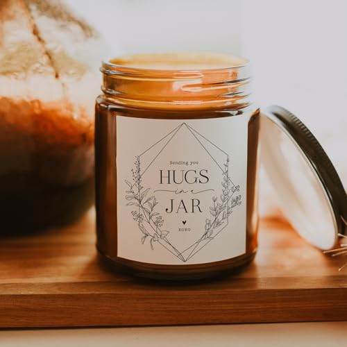 ThreeKin Warm Hugs Scented Candles for Home, Natural Soy Wax, Relaxing Aromatherapy Gifts, Essential Oils Scented, Long-La...