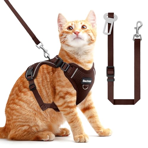 Cat Harness and Leash Set - Escape Proof Adjustable Cat Harness, Comfortable Soft Lightweight, Use Safe & Easy, Walking Tr...