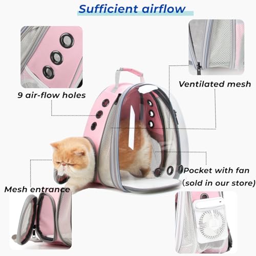 Lollimeow Cat Carrier Backpack, Expandable Bubble Pet Carrier for Cats and Small Dogs, Airline Approved Travel Backpack fo...