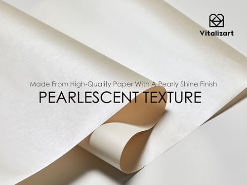 Vitalizart White Wrapping Paper Set 17" Pearly-Lustre With Silk Like Satin Ribbon & Gift Tags Recyclable Christmas Gift Wr...