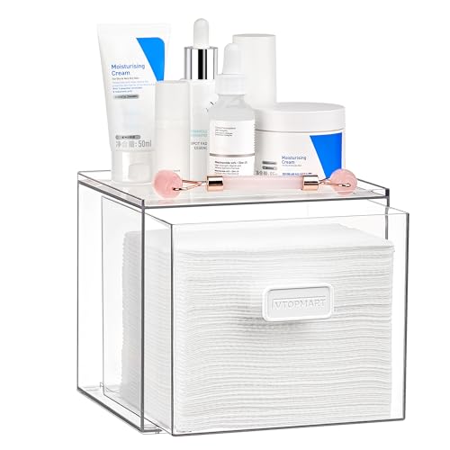 Vtopmart Disposable Facial Towels Holder,Clear Storage Drawer Compatible with Clean Skin Club Towel XL,Acrylic Box Hold 50...