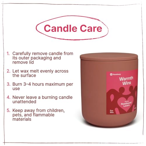 Headway Red Jar Scented Candle - Rose Musk Fragrance - 100% Soy Wax Scented Candles for Home, Valentines Day - Couples Gif...