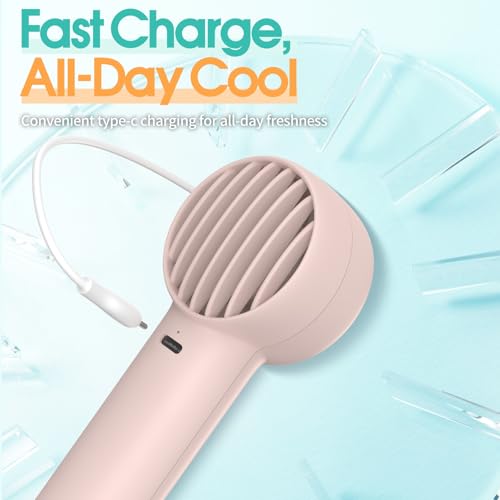 Mizong Mini Portable Fan, USB Rechargeable Handheld Fan with 3 Speed Wind, Pocket Personal Cooling Fan for Desktop Travel ...