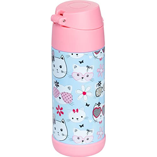 Snug Insulated Kids Water Bottle with Straw & Spout – Double-Wall Stainless Steel, Leakproof, Easy-Flip Lid – For School, ...
