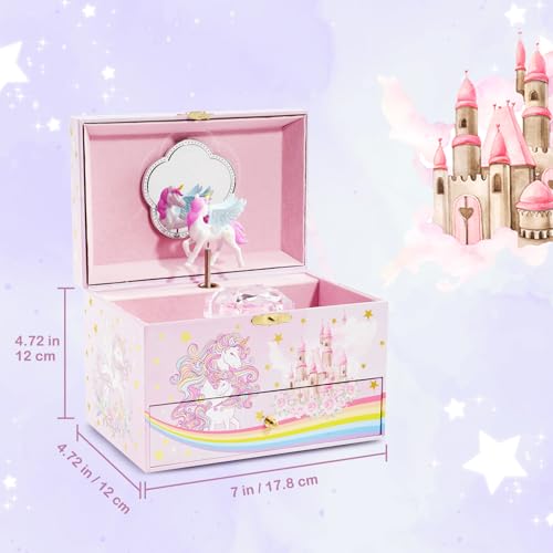 ProCase Children's Jewelry Box, Kids Jewelry Organizer with Unicorn for Little Girls, Jewelry Case Gift for Toddler Age 2 ...
