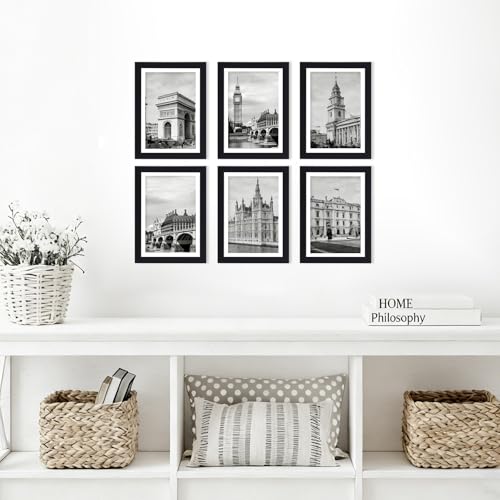 Fixwal 5x7 Picture Frame Set of 6 with Shatter Resistant Plastic Glass, Thin Border and Light Weight Photo Frames for Wall...