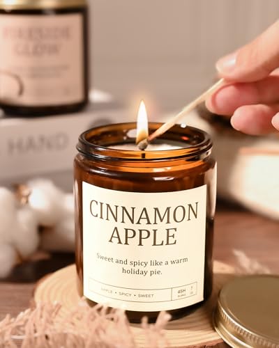 Scented Candles Gift Set for Women - 4 Pack Soy Candles for Home Scented, Long Lasting Winter Candle Set with Cashmere Ced...
