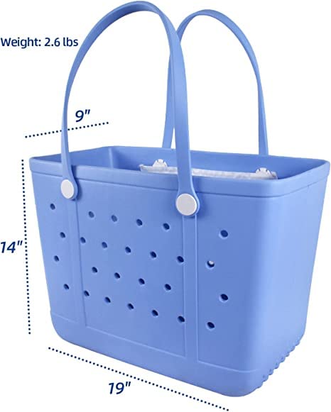 Uwyriwooq Beach Tote Bag for Women, Rubber Beach Bag Waterproof Sandproof, Extra Large EVA Tote Bag Boat Bag