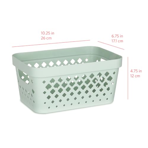 Glad Plastic Baskets for Organizing, Set of 6 | Pantry Storage for Under Counter, Linen Closet, and Bathroom | Nesting She...