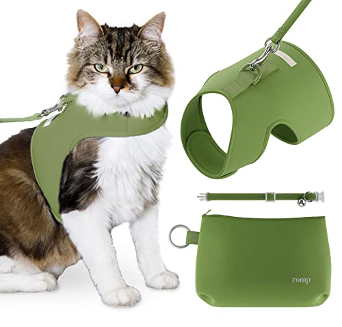 Cat Harness, Collar & Leash Set - Escape Proof Adjustable Choke Free Velcro Harness Vest for Walking Cats & Kittens (Match...