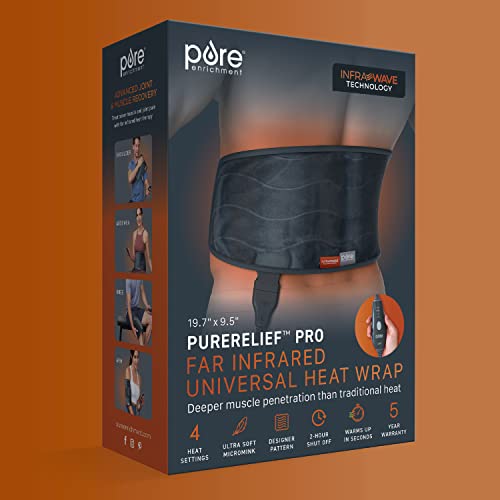 Pure Enrichment PureRelief Pro Far Infrared Universal Heat Wrap - Deep Muscle Relief for Back, Neck, Shoulder, & Knee Pain...