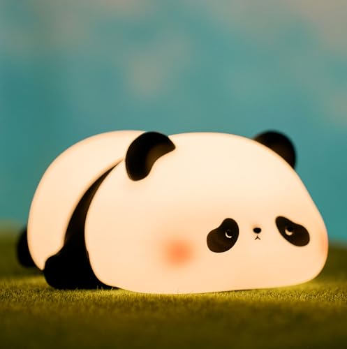 DREAMING MY DREAM Cute Panda Night Light, LED Squishy Novelty Animal Night Lamp, 3 Level Dimmable Nursery Nightlight for B...