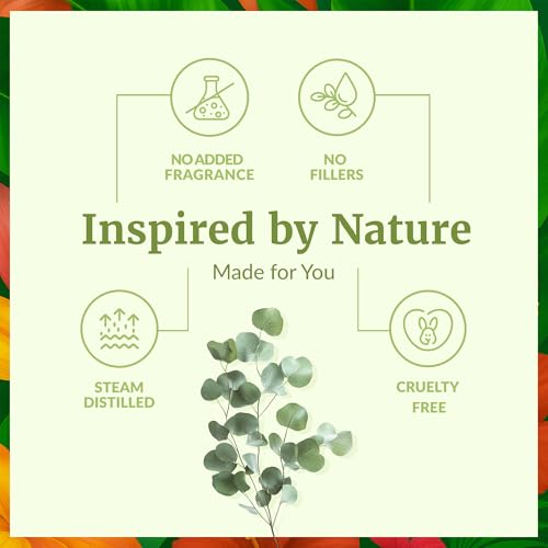 SVA Eucalyptus Essential Oil Organic – 4 Fl Oz – 100% Natural Organic Eucalyptus Oil - for Diffuser, Hair, Face, Skin Car...