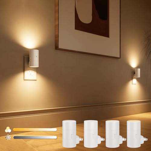 VOLISUN Night Lights Plug into Wall, Dimmable LED Nightlight with Dusk to Dawn Light Sensor, 0-100LM Adjustable Brightnes...