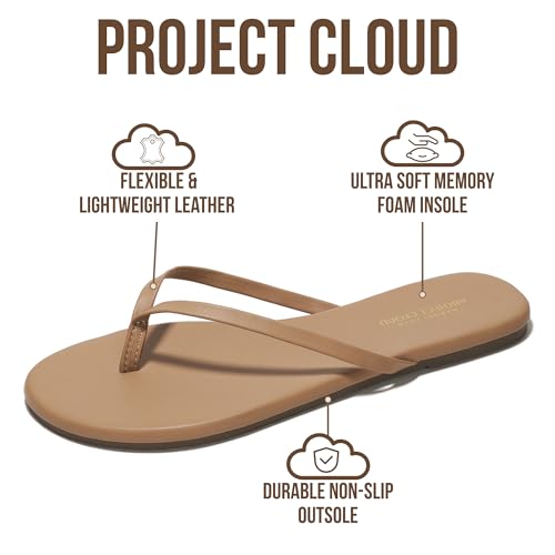 Project Cloud Flip Flops for Women Footwear- Lightweight and Memory Foam Insole Sandals for Women 2026 - Durable Non-Slip ...