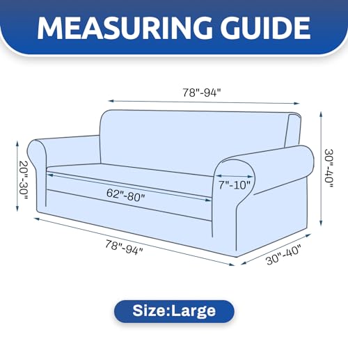 KEKUOU Stretch Sofa Cover Slipcover ，Couch Covers for 3 Cushion Couch Sofa pet Friendly (78"-94") Furniture Protector Sofa...