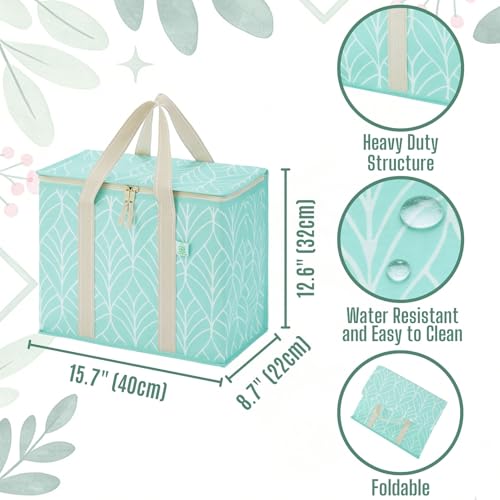 VENO 2 Pack Cooler Bag, Insulated Grocery Bags for Food Delivery, Collapsible Cooler, Reusable Shopping Bags for Grocerie...